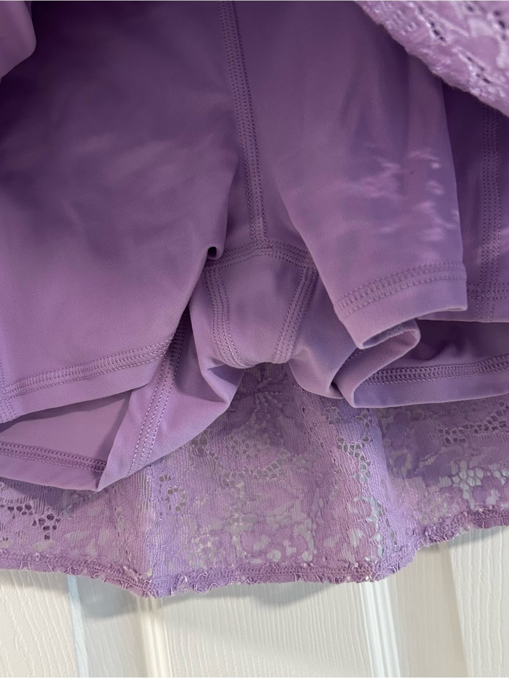 Joylab Viral Lilac Tiered Lace Ruffle Mini Active Golf Lounge Skirt - Women - Picture 3 of 5